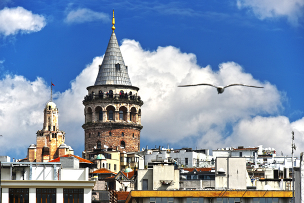 Torre de Galata no bairro de Galata de Istambul, Turquia
 - Foto, Imagem