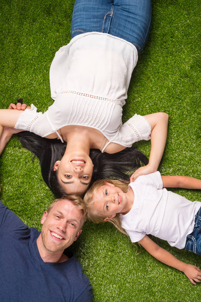 Family Laying In The Grass - Foto, afbeelding