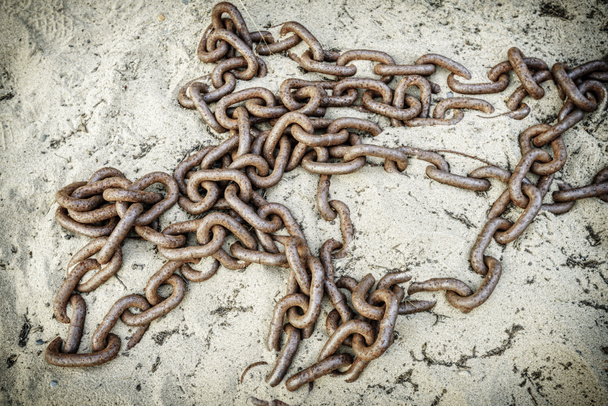 Starý řetěz na písku - Fotografie, Obrázek