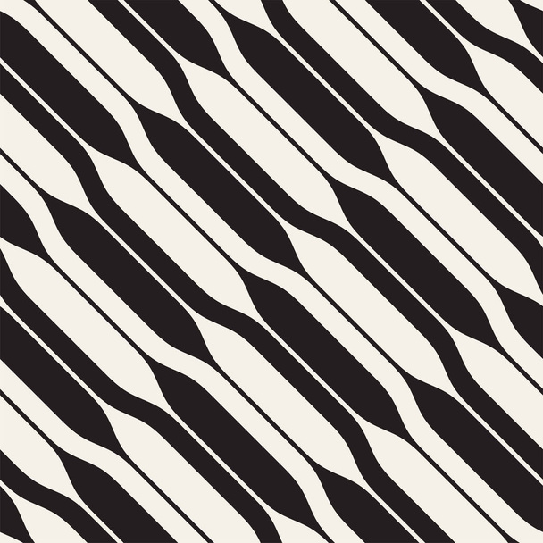 Wavy stripes vector seamless pattern. Retro wavy texture. Geometric lines monochrome design. - Vector, Imagen