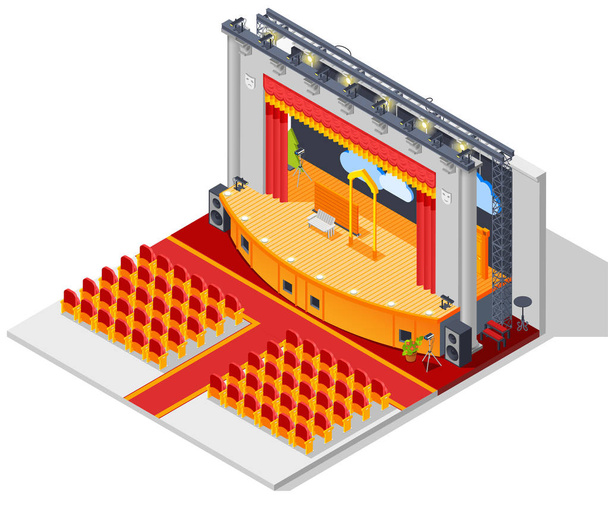 Theater interieur Concept  - Vector, afbeelding