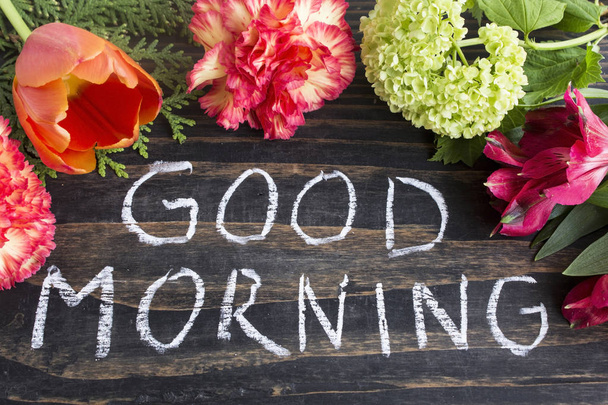 Слова "Доброе утро с фловерами"
 - Фото, изображение