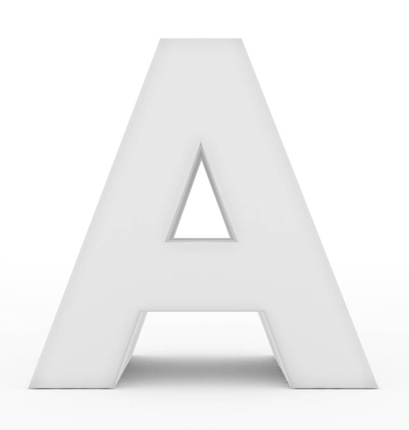 letter A 3d white isolated on white - Fotó, kép