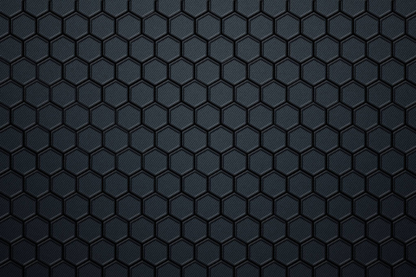 青い炭素繊維六角形パターン. - 写真・画像