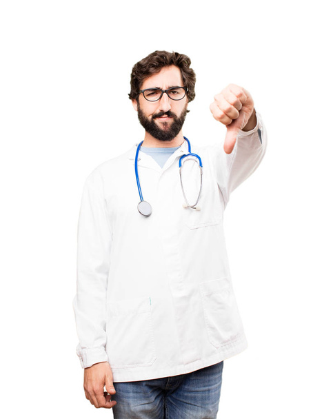 young doctor man with disagreement expression - Foto, imagen
