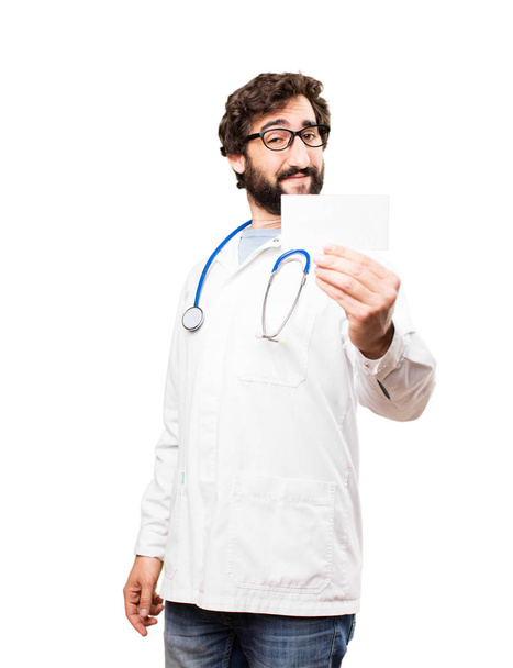 young doctor man with name card - Foto, Bild