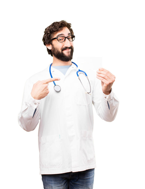 young doctor man with name card - Foto, immagini