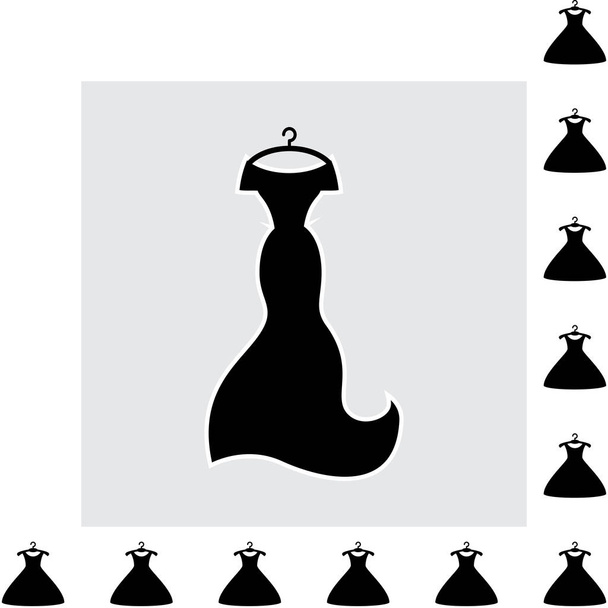 Icono de vestido de fiesta o silueta con percha de ropa aislada
 - Vector, Imagen