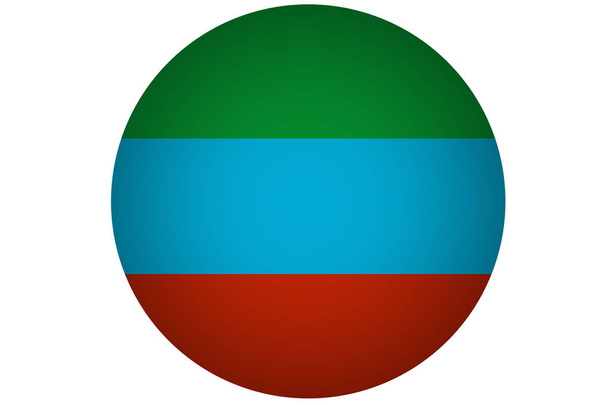 Dagesztán Köztársaság lobogója 3D-s illusztráció szimbólum. - Fotó, kép