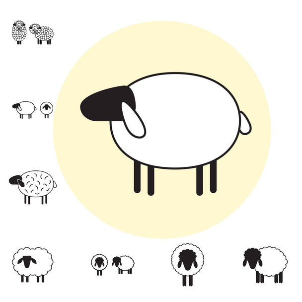 Πρόβατα ή Ram εικονίδιο, διακοσμητικό λογότυπο, πρότυπο, το εικονόγραμμα - Διάνυσμα, εικόνα