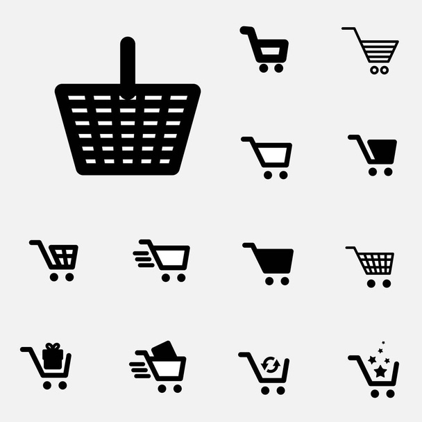 Shopping Cart Icon Set Isolated - Vector, Image