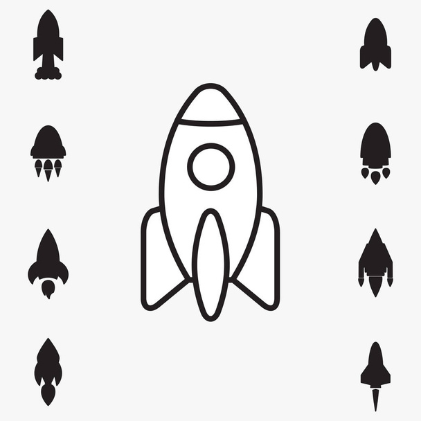 Icono de cohete espacial o símbolo de inicio
 - Vector, Imagen