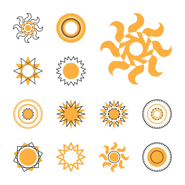 Conjunto de iconos de vector sol
 - Vector, imagen