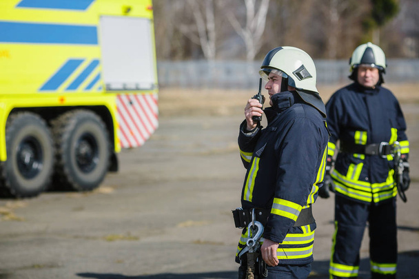brave Firefighters in Training - Fotoğraf, Görsel