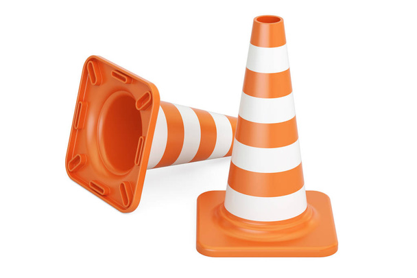 Traffic Cones, 3D rendering - Foto, Bild