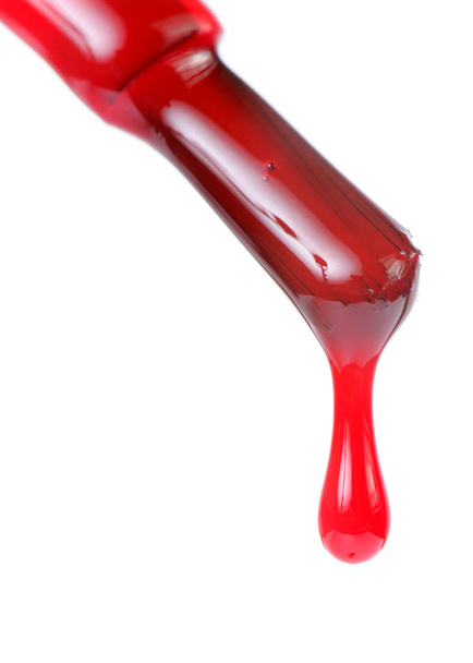 Red Nail Polish on White - Foto, Imagen