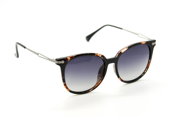 Modern fashionable sunglasses on white background, Glasses - Photo, Image