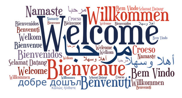 Frase de bienvenida en diferentes idiomas
 - Foto, Imagen
