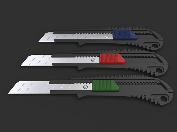 Utility knives with pulled out blades - Zdjęcie, obraz