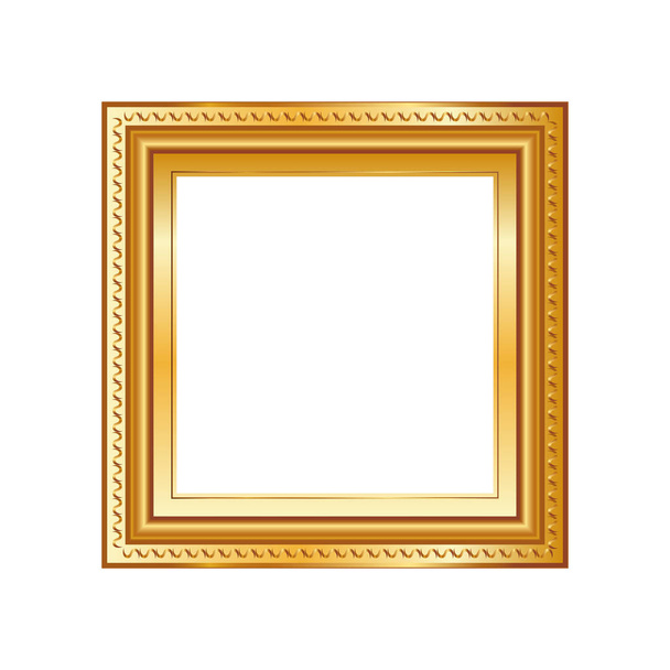 Золота рамка ізольована на білому тлі. Класична композиція стилю. Порожній шаблон рамки зображень. Сучасний елемент дизайну для вашого продукту макет або презентація
. - Вектор, зображення