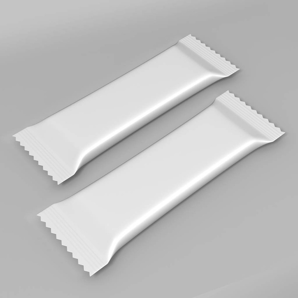 Čokoládová bílá Balínka Sachet s vyobrazením 3D ilustrace. - Fotografie, Obrázek
