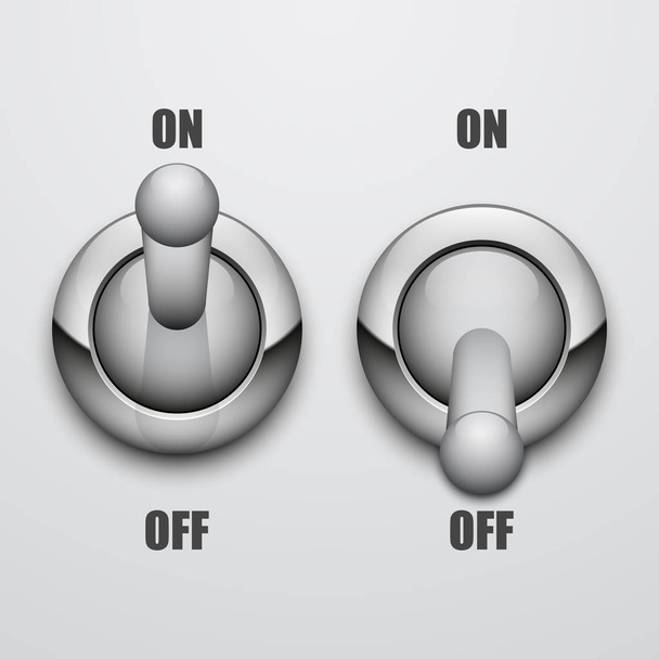 Set of on and off toggle switches - Vector, imagen