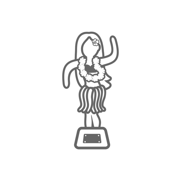 Estatuilla de bailarina Hula icono. Verano. Vacaciones
 - Vector, Imagen