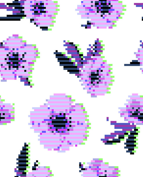 Anemone flower seamless pattern - Vector, Image