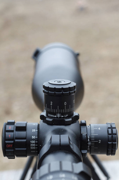 Sniper rifle. Optical sight. Shooting at the dash. - Photo, Image
