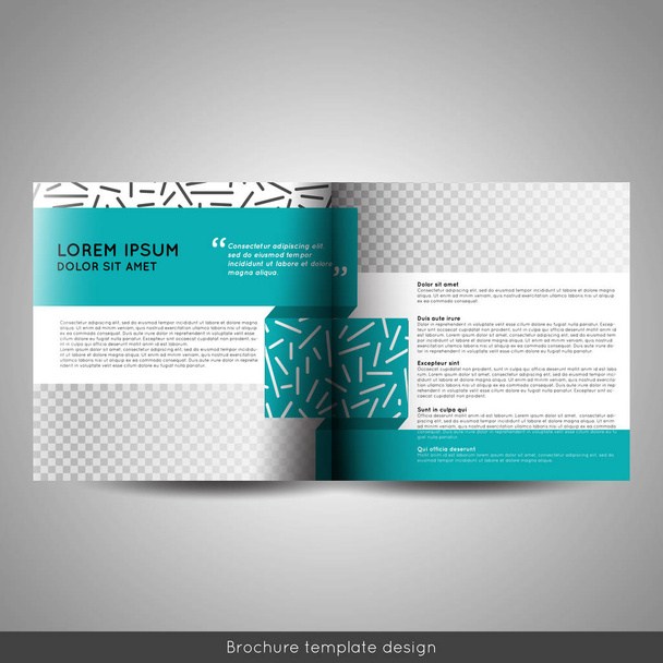 Scandinavian style business or educational template bi fold square brochure design layout, flyer or booklet. - Vector, Image