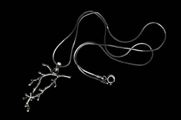 Silver necklace isolated - Zdjęcie, obraz