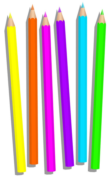 Värikynät fluoresoiva korostuskynät
 - Vektori, kuva