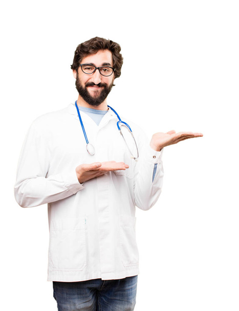 young doctor man showing sign - Foto, immagini