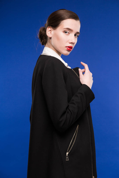 girl in black jacket  - Fotoğraf, Görsel