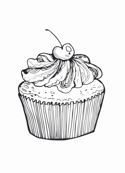 muffin avec graphique vectoriel crème
 - Vecteur, image