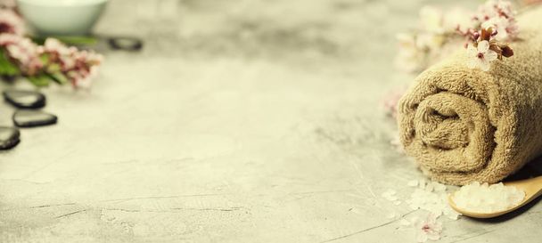 Rustik arka plan Spa ayarı - Fotoğraf, Görsel