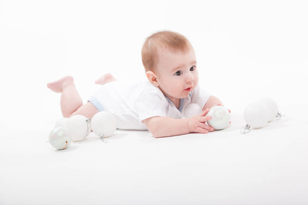 cute baby boy playing with balls - Photo, Image