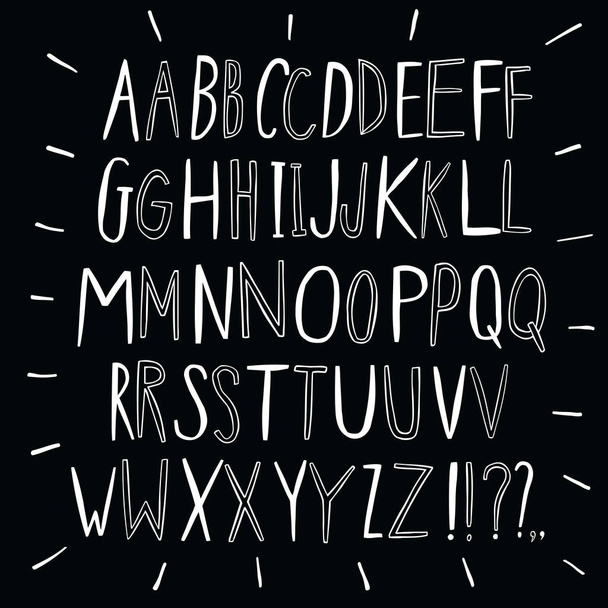Creative ink style brush vector  letters set - Vettoriali, immagini