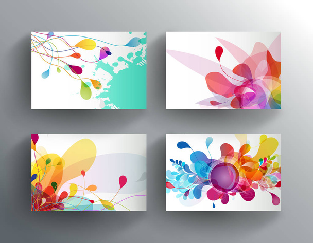 Set of abstract colorful cards. - Vektör, Görsel