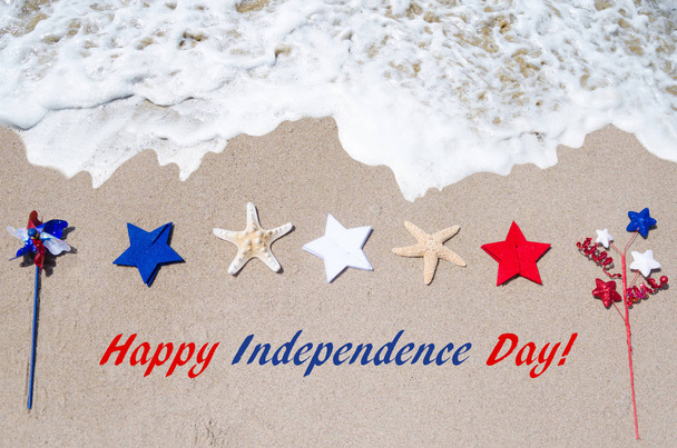 Den nezávislosti Usa pozadí s starfishes a hvězdy - Fotografie, Obrázek