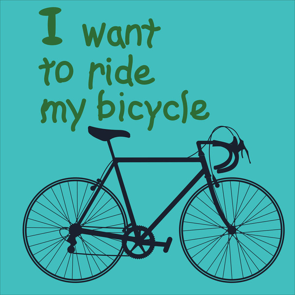 Bicycle black silhouette - Vector, Image