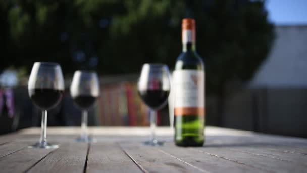 Вино, наливаемое в стакан  - Кадры, видео