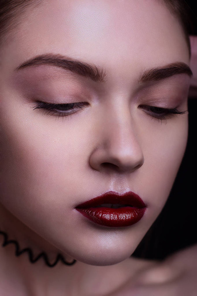 Portrait of girl with make up in studio  - Valokuva, kuva