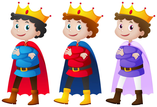 Принц у трьох різних костюмах
 - Вектор, зображення