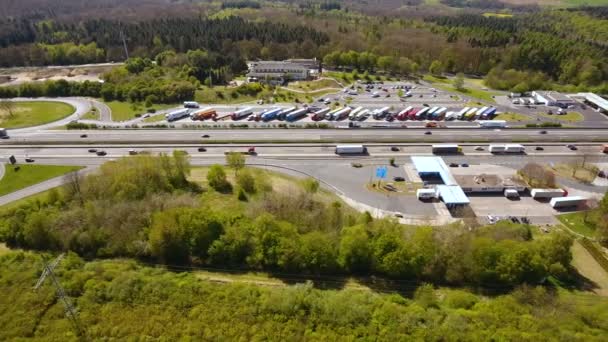 German highway A3 and rest area - Footage, Video