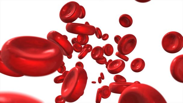 Células vermelhas de sangue isoladas no fundo branco
 - Foto, Imagem