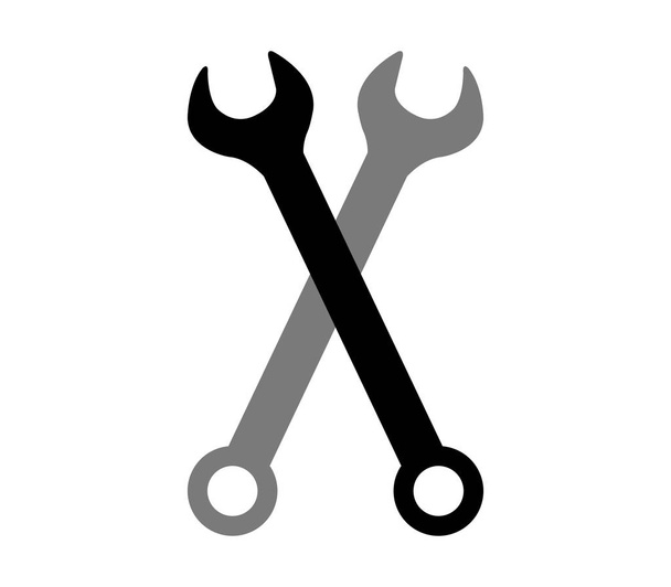 Schraubenschlüssel-Symbol auf weißem Hintergrund - Vektor, Bild