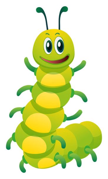 Caterpillar met blij gezicht - Vector, afbeelding