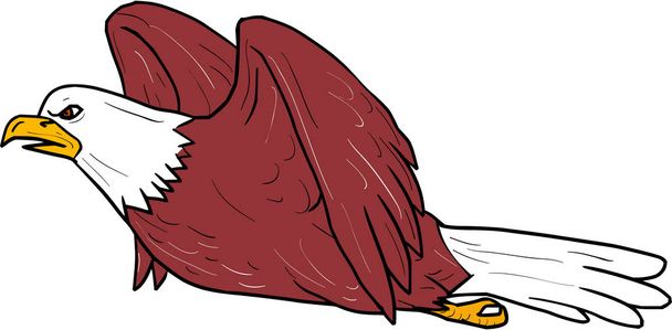 Φαλακρός αετός πετώντας κινουμένων σχεδίων - Διάνυσμα, εικόνα