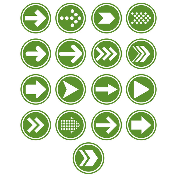 Σύνολο κύκλου βέλος εικονίδιο πράσινο - Διάνυσμα, εικόνα